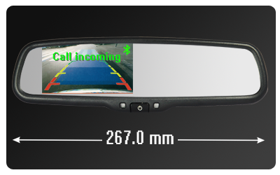 4,3 polegadas Bluetooth Car monitor de espelho retrovisor com câmera reversa, EK-043LAB